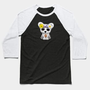 Cute Baby Polar Bear Cub Hippie Baseball T-Shirt